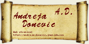 Andreja Donević vizit kartica
